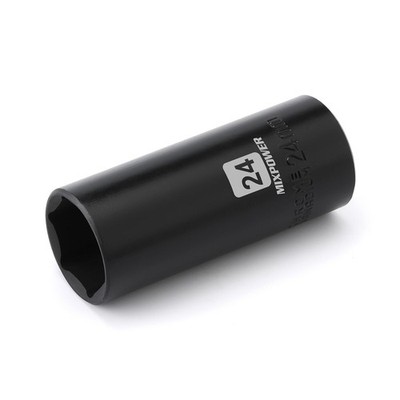 MIXPOWER 1/2-Inch Drive Deep Impact Socket, 24mm, 6 Point, CR-V, Deep, 24 mm