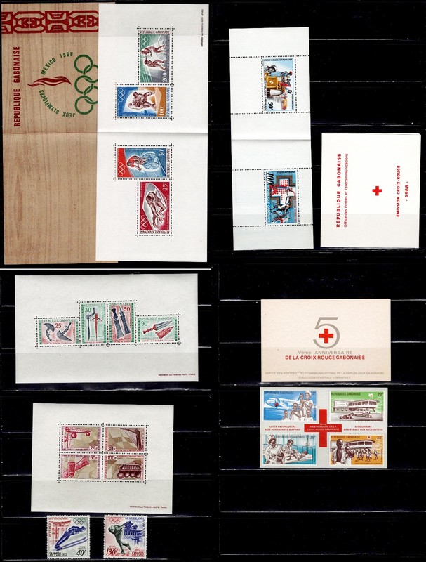 Gabon Collection of Airmail Souvenir Sheets Singles MNH
