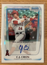 2011 Bowman Chrome Draft Picks Autohraph - C.J. Cron Refractor Auto /500