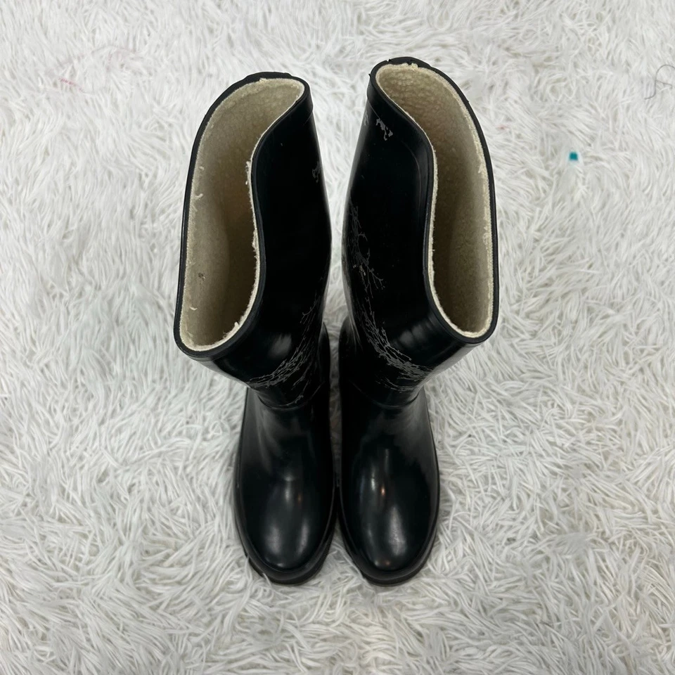 Botas de lluvia Sporto para mujer 6 negras Wendy media pantorrilla árbol botas de lluvia goma impermeables Foto 3 de 4