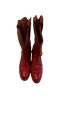 Justin Women's Size 5 B Roper Red Leather Cowboy Boots