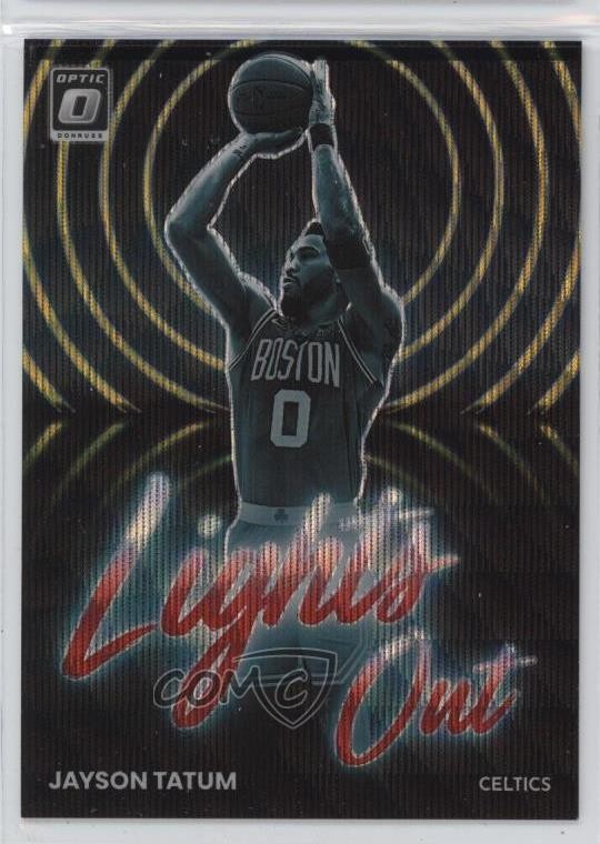 2022 Panini Donruss Optic Lights Out Red & Gold Wave Prizm 6/99 Jayson Tatum p8v