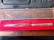 antiker Brief&ouml;ffner Silber mit Punze "800" (Silber) im Etui, Ohne Kratzer, 19 cm