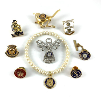 Rotary International | Tie Tac, Pins, Bracelet | Lot of 9 | New Old Stock