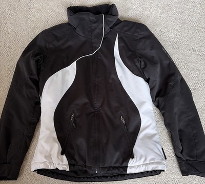 Obermeyer Ladies Black And White Full Zip Snowbird Ski Jacket Size 4