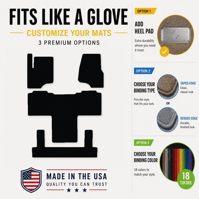 Avery Touring Black Carpet Front & Rear Floor Mats for 2018-2024 Expedition #jc
