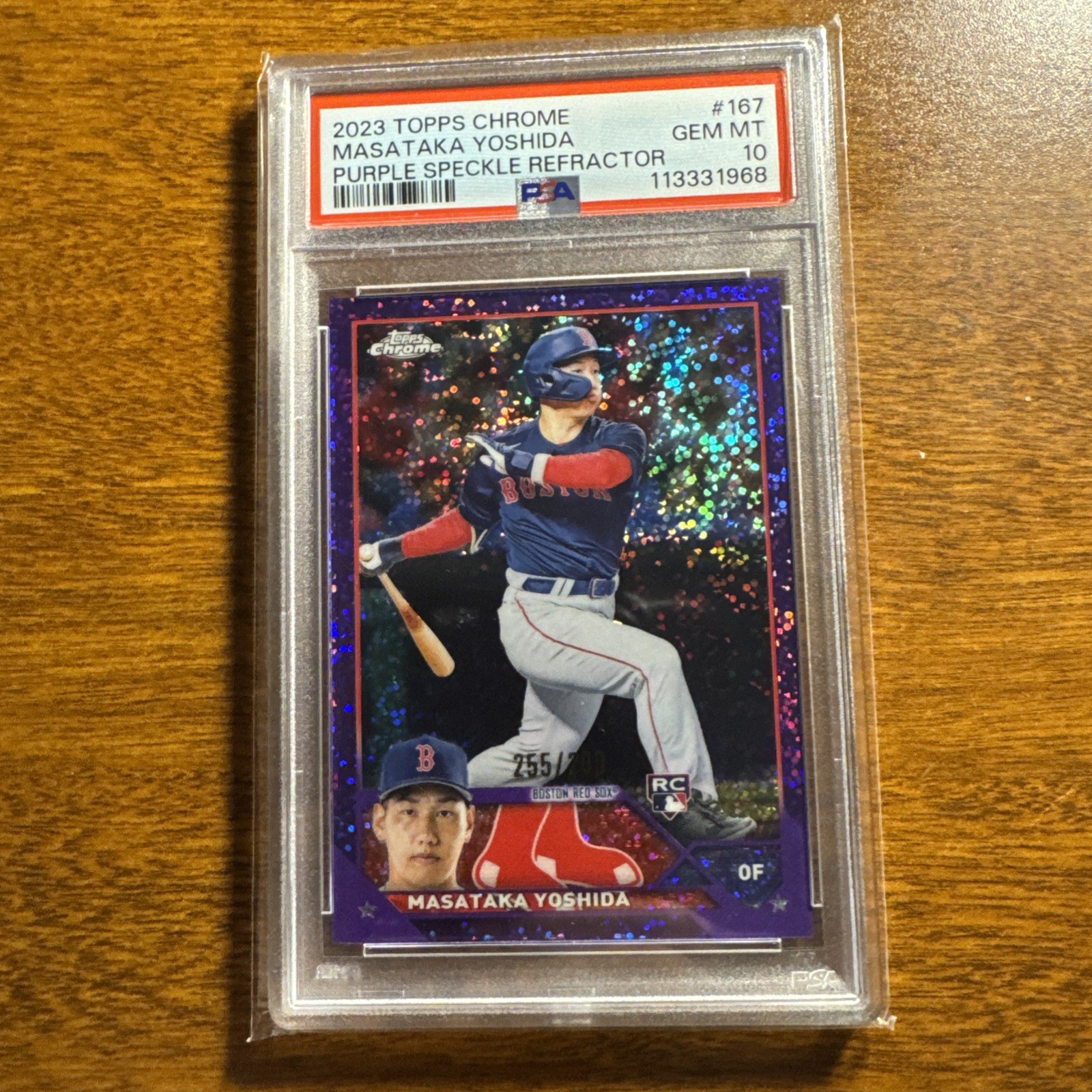 2023 Topps Chrome - Masataka Yoshida #167 Purple Speckle Refractor /299 (RC)