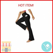 FOHOFO Yoga Pants Women, Flare Leggings for Women with Pockets Crossover High Wa