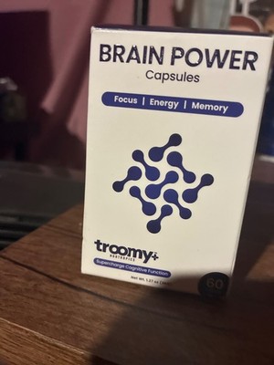 Troomy Brain Power 60 Capsules Nootropics for Cognitive Function Focus Energy