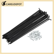 1Set 12G 195mm Length Bicycle Spokes Nipple Carbon Steel Black Universal
