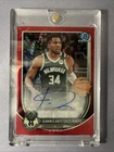 Giannis ANTETOKOUNMPO 2025 Bowman Chrome Card Topps RED Mojo Refractor AUTO #1/5