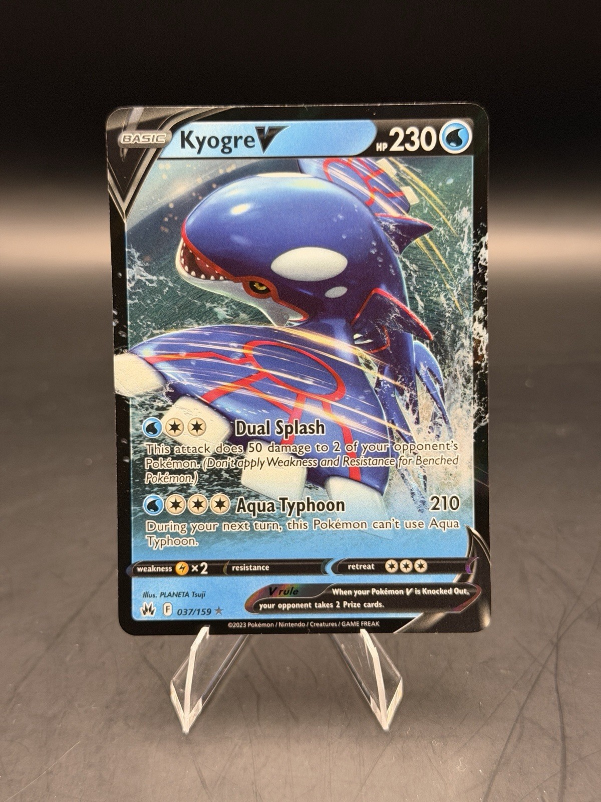 Pokemon TCG Kyogre V 37/159 SWSH Crown Zenith NM