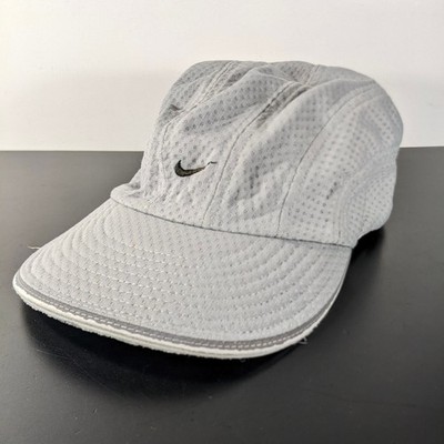 Vintage Nike Silver Tag Y2K Light Gray Waffle Mesh Tailwind 7-Panel Running Cap