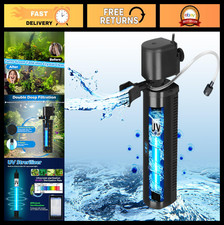 Powerful Aquarium Filter 40-150 Gallon, 400GPH Submersible Canister Pump for Fre