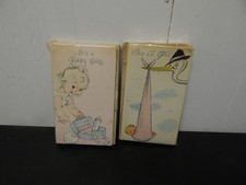 MCM Baby Birth Announcement Cards Envelopes Vintage It's A GIRL UNUSED 2
