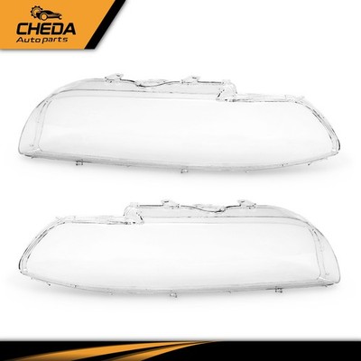 Fits BMW 5 Series E39 Facelift 2000-2003 Left+Right Clear Headlight Lens Covers