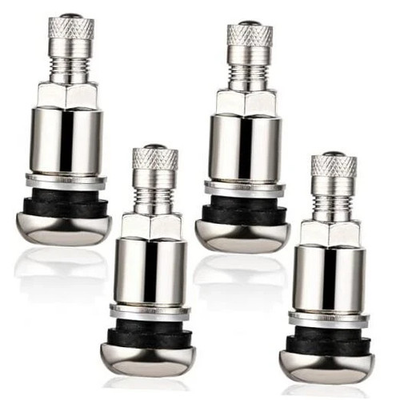 #ad #ad 4 Piece Universal Metal Valve Stems Silver 11.3 mm High Pressure Cars SUVs $11.49