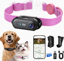 4K UHD Cat Dog Pet Camera Collar, Video Recorder with Phone App View, Outdoor 