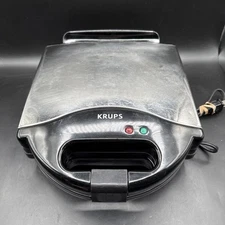 Krups Four Waffle Maker Model 654 Stainless Steel and Black Tested Working