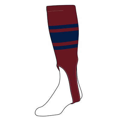 Chaussettes Baseball TCK Stirrups - Large (16+ Ans), Blanc Et Marine, Lot De 2 (Neuf)