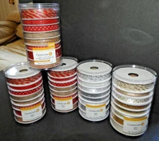 Christmas Holiday Ribbon Trim Any Occasion Gold Silver Red Tan Lot of 5 New