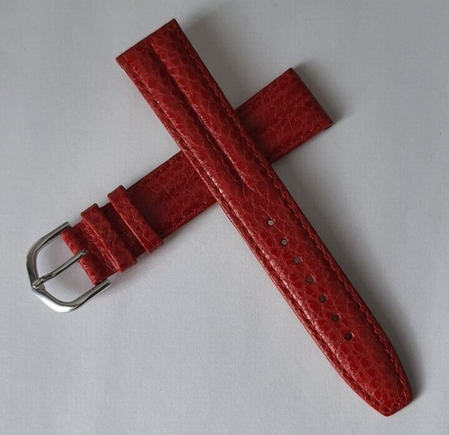 Bracelet De Montre En Cuir Véritable Effet Requin 18mm - Compatible Faconnable, Neuf Sans étiquette