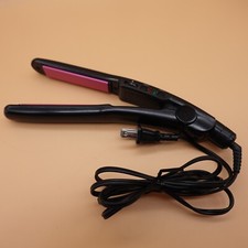 Conair Flat Iron 3/4" Ceramic Hair Straightener Black Pink Dual Voltage CS4VCSR