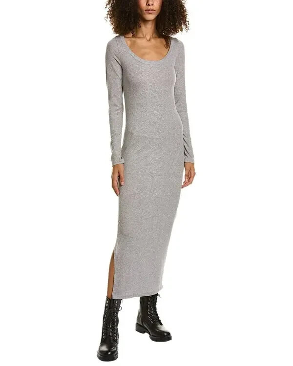 NEW AllSaints Rina Grey Long sleeved Midi Dress SZ 8 #D6936 | eBay