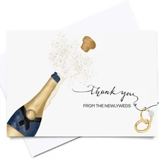 100 Wedding Thank You Cards from the New Mr and Mrs | 4x6 Bulk Thank You Card...