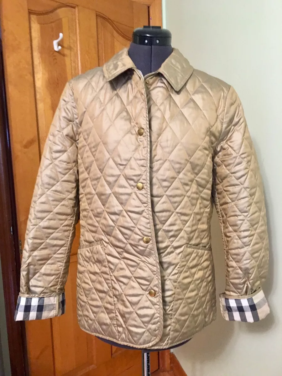 BURBERRY London GOLD Quilted Snap Jacket- Nova Check SUPER Limited