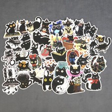 Black Cat Stickers Set of 10 Mystery Decal Stickers of Cute and Funny Black Cats