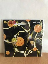 Dragon Ball Z Super Saiyan Goku and Vegeta Pins Set NEW SEALED