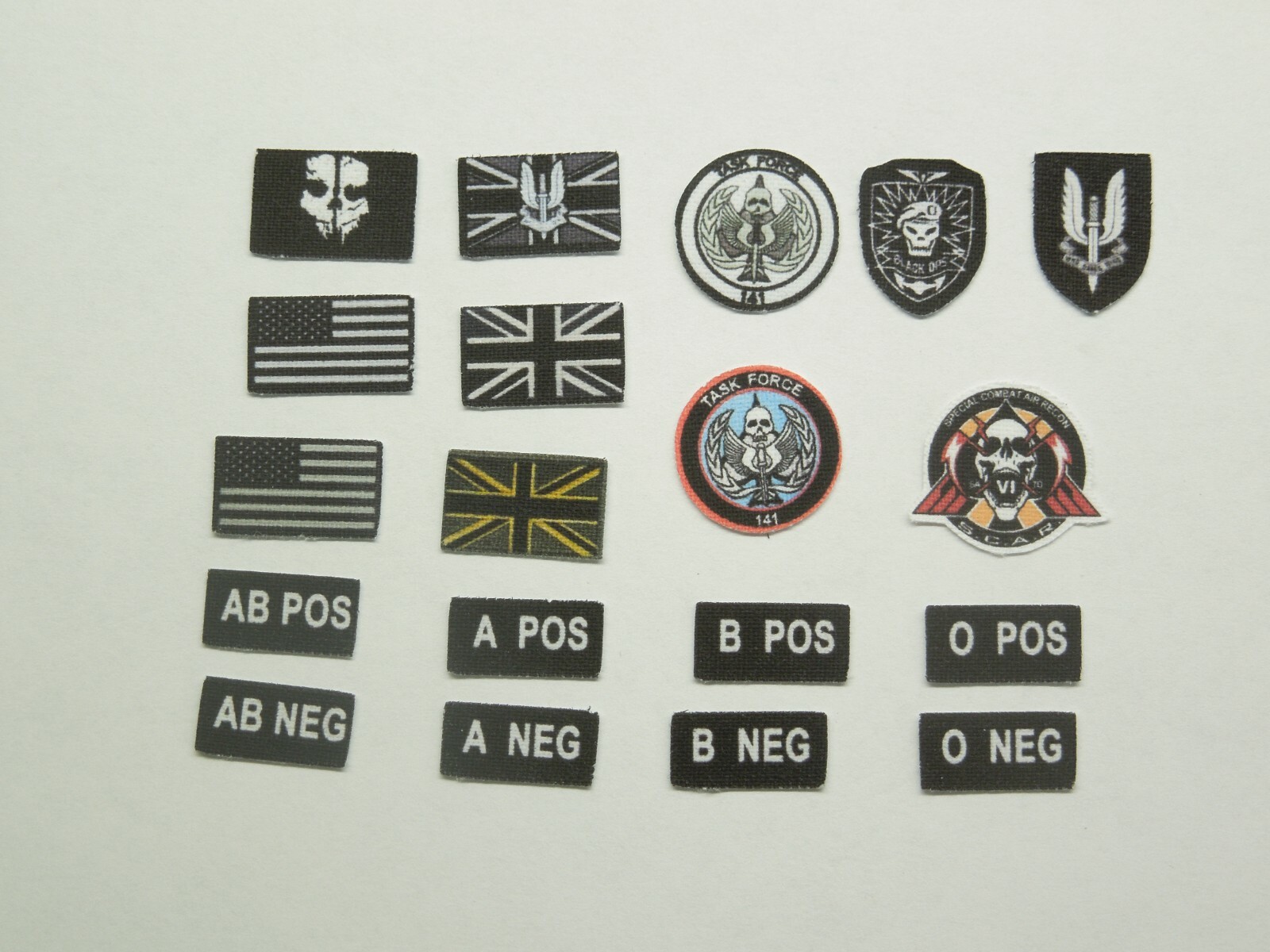 1/6 Scale Fabric Patches for Call of Duty Modern Soldier 12 inch action figures 