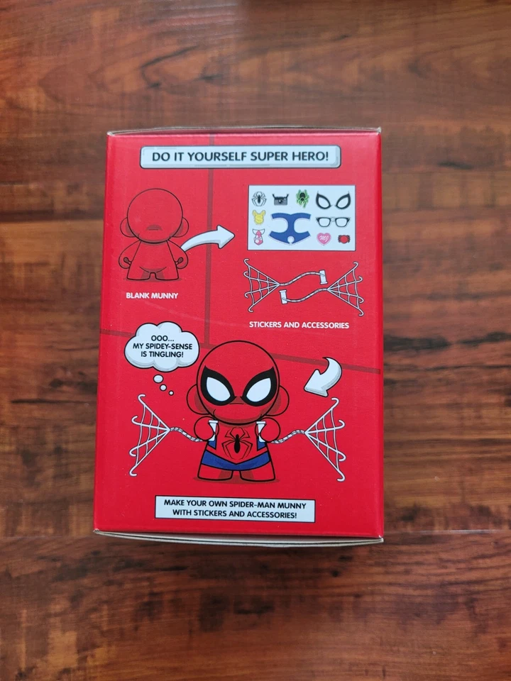 2013 KIDROBOT MARVEL 4" MINI MUNNY SPIDER MAN DIY VINYL FIGURE NEW - Image 2 of 2