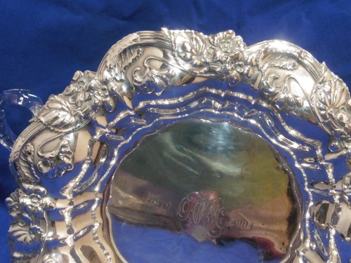 Plato antiguo con flores de plata esterlina de 8,75 - Imagen 5 de 12