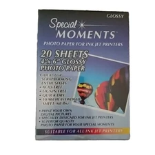 Glossy Special Moments Photo Paper For Link Jet Printers 20 Sheets 4" X 6" 