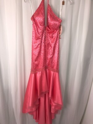 precious formals dresses Ashley Lauren 11492 - Strappy Beaded Prom Dress 4 / Candy Pink main image 0