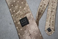 Ike Behar Tailored USA Silk Tie Geometric Squares Classic 57 Inches