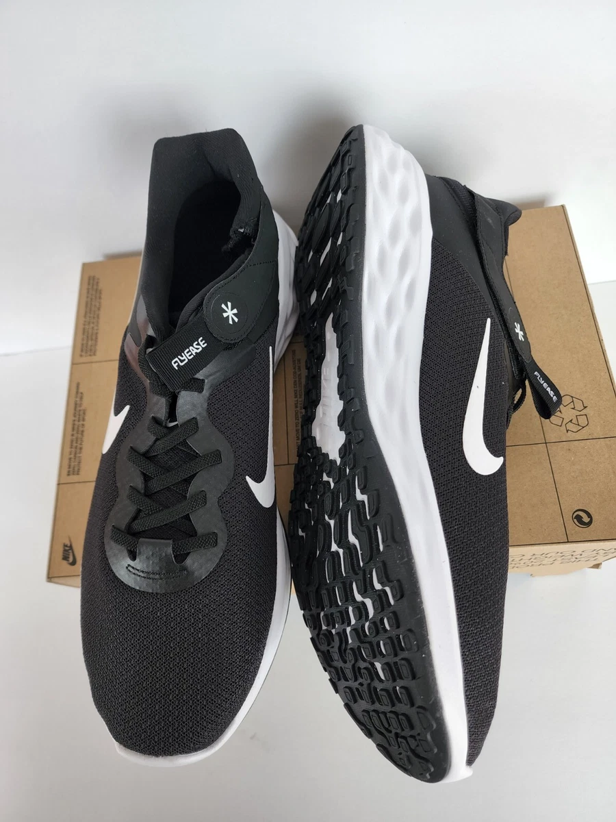 Nike REVOLUTION 6 FlyEase Next Nature Sz 13 Mens Black White DC8992 003 No Lid