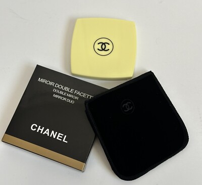 Authentic Chanel Mirror Duo Compact Double Facette Ovni Yellow U.S