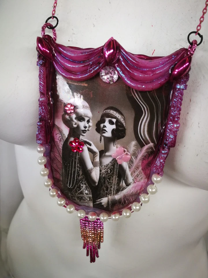 Collar Colgante Edad de Oro Belle Epoque Joyería Art Deco Dije Strass Vintage 4 Foto 3 de 4