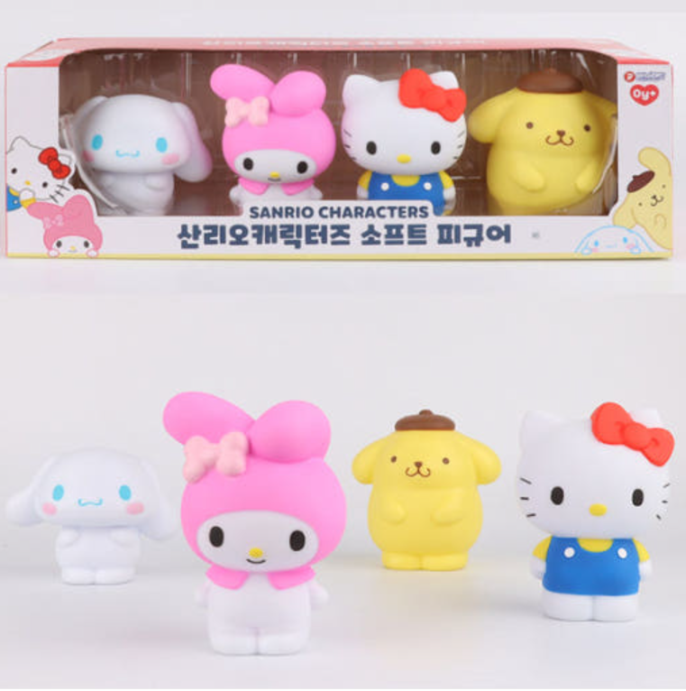 Sanrio Characters Soft 4 Figure Set Hello Kitty Pompompurin my