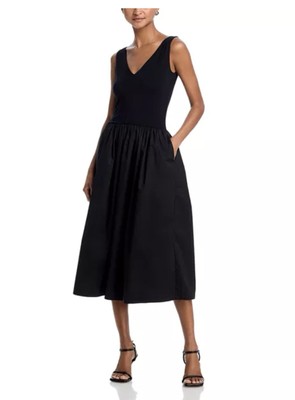 Rails Women's Black Franca Drop-Waist Midi Dress Size XS