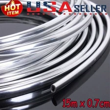 15M / 49FT Original Chrome Car Door Edge Guard Molding Trim Protector U Shape US