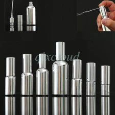 5ml-100ml Empty Silver Glass Lotion Pump Bottles for Cream Gel Oil Cosmetic Bulk