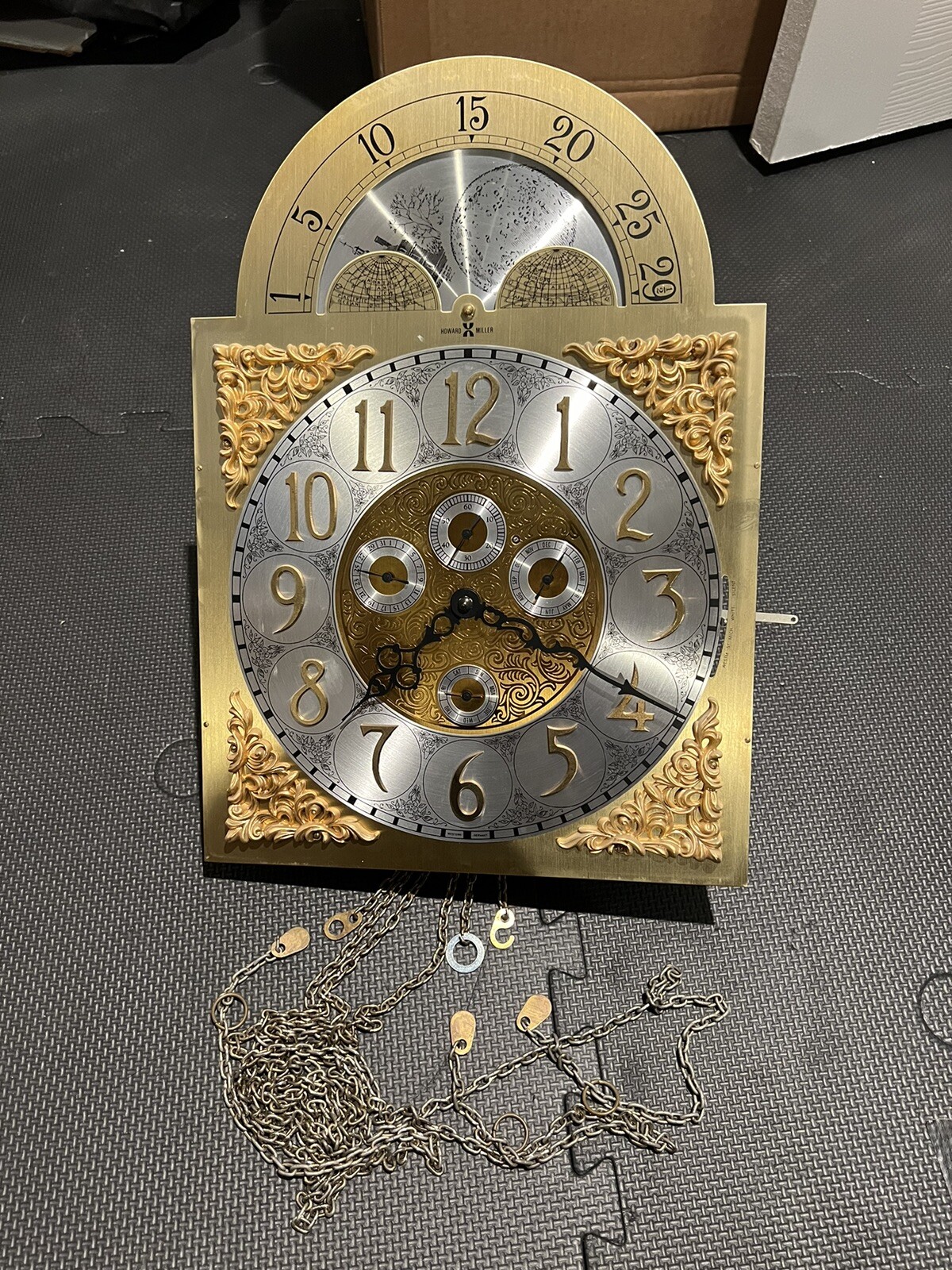 VINTAGE/ANTIQUE HOWARD MILLER GRANDFATHER CLOCK MOVEMENT FOR PARTS