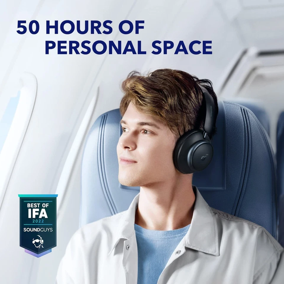 soundcore Space Q45 Adaptive Noise Cancelling 98% Headphones 50H Playtime Hi-Res - Image 2 of 4