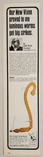 1968 Print Ad The Vixen Rubber Worm Fishing Lure Fred Arbogast Akron,Ohio