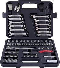 121 Piece Mechanic Tool Socket Set 3/8 and 1/4 inch Drive SAE & Metric Size Home