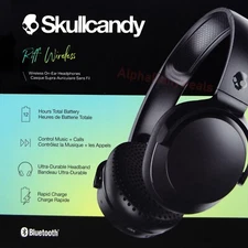 NEW Skullcandy Riff Wireless Bluetooth On-Ear Headphones with Mic Black